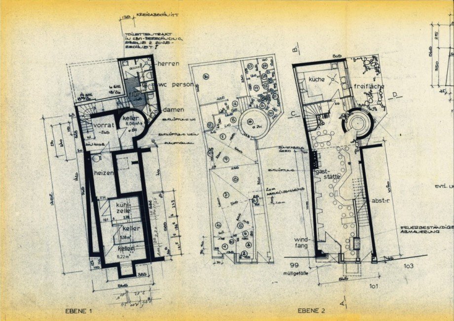 Grundriss KG und EG Gastronomie Viersen